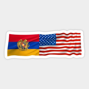 American Armenian Flag Sticker